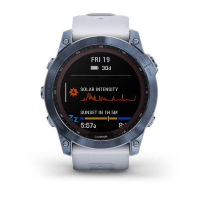 Garmin Fenix 7x Sapphire Solar Jasnoniebieski tytan (DLC) i białym paskiem [010-02541-15]