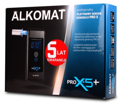 Alkomat Alcofind PRO X5 PLUS + 5 lat gwarancji + bezpłatne kalibracje przez 12ms./24ms.