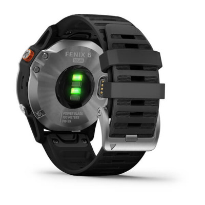 Garmin Fenix 6 Solar Srebrny z czarnym paskiem [010-02410-00]