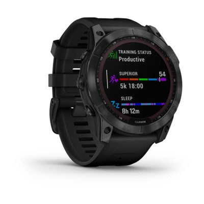 Garmin Fenix 7X Sapphire Solar Czarny tytan  (DLC) z czarnym paskiem [010-02541-23]