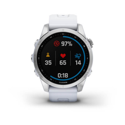 Garmin Fenix 7s Srebrny z białym paskiem [010-02539-03]