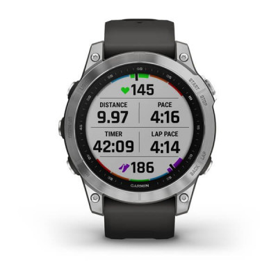 Garmin Fenix 7s srebrny z grafitowym paskiem [010-02539-01]