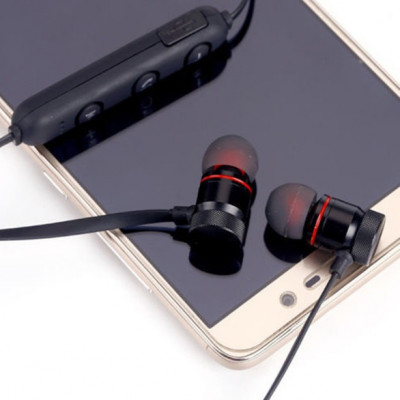 Słuchawki sportowe bluetooth z magnesem i procesorem dźwięku
