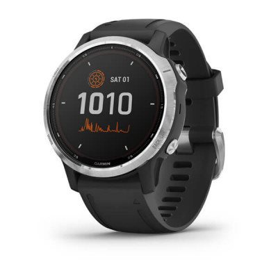 Garmin Fenix 6S Solar Srebrny z czarnym paskiem [010-02409-00]