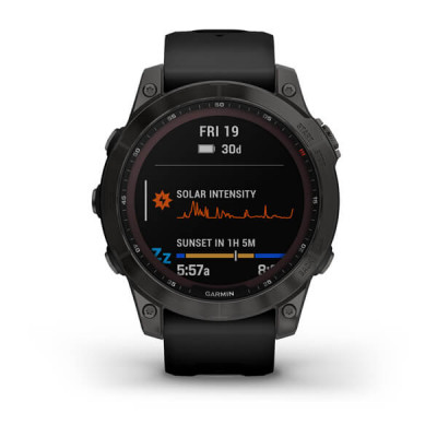 Garmin Fenix 7 Sapphire Solar Czarny tytan z powłoką węglową (DLC) z czarnym paskiem [010-02540-35]