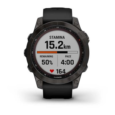 Garmin Fenix 7 Sapphire Solar Czarny tytan z powłoką węglową (DLC) z czarnym paskiem [010-02540-35]