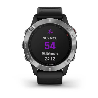Garmin Fenix 6 Srebrny z czarnym paskiem [010-02158-00]
