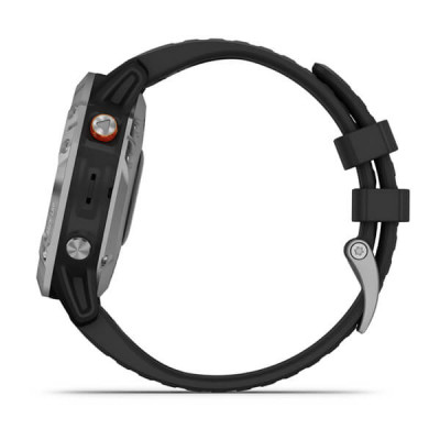 Garmin Fenix 6 Solar Srebrny z czarnym paskiem [010-02410-00]