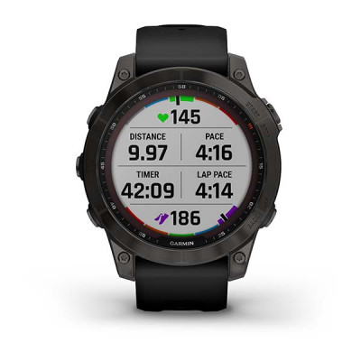 Garmin Fenix 7 Sapphire Solar Czarny tytan z powłoką węglową (DLC) z czarnym paskiem [010-02540-35]