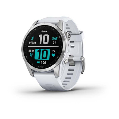 Garmin Fenix 7s Srebrny z białym paskiem [010-02539-03]