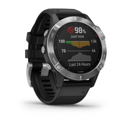 Garmin Fenix 6 Srebrny z czarnym paskiem [010-02158-00]