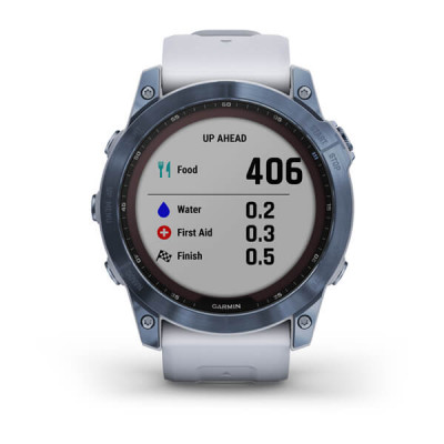 Garmin Fenix 7x Sapphire Solar Jasnoniebieski tytan (DLC) i białym paskiem [010-02541-15]