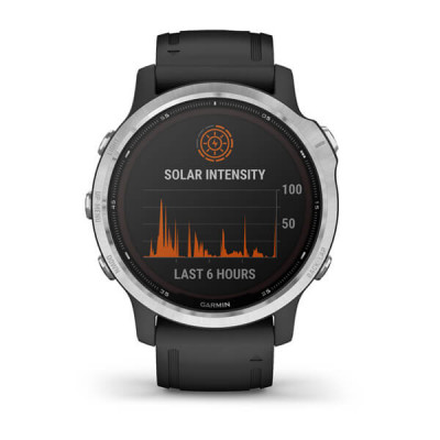 Garmin Fenix 6S Solar Srebrny z czarnym paskiem [010-02409-00]