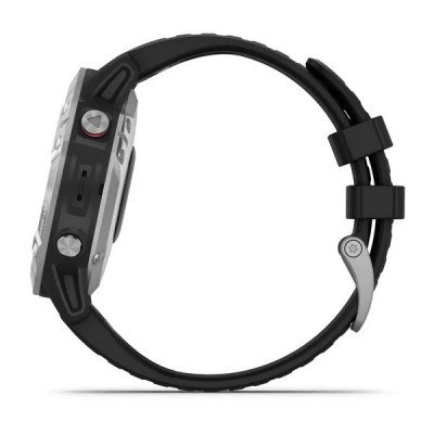 Garmin Fenix 6 Srebrny z czarnym paskiem [010-02158-00]