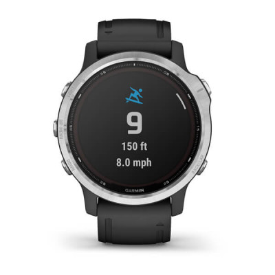 Garmin Fenix 6S Solar Srebrny z czarnym paskiem [010-02409-00]