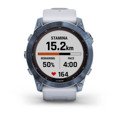 Garmin Fenix 7x Sapphire Solar Jasnoniebieski tytan (DLC) i białym paskiem [010-02541-15]