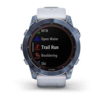 Garmin Fenix 7x Sapphire Solar Jasnoniebieski tytan (DLC) i białym paskiem [010-02541-15]