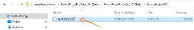Lokalizacja pliku gupXXXX.gcd w folderze Sensor Hub_v***