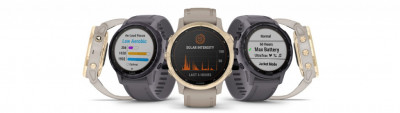 Cechy Garmin Fenix 6S Solar Srebrny z czarnym paskiem [010-02409-00]