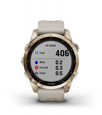 Funkcja Garmin Fenix 7s Sapphire Solar Ciemnobrązowy tytan z szarym paskiem [010-02539-29]