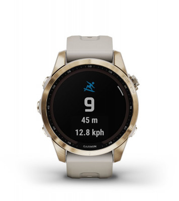 Przewaga Garmin Fenix 7s Sapphire Solar Ciemnobrązowy tytan z szarym paskiem [010-02539-29]