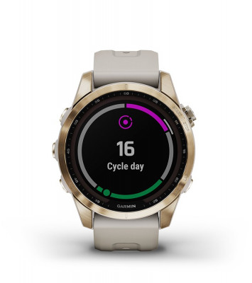 Funkcja Garmin Fenix 7s Sapphire Solar Ciemnobrązowy tytan z szarym paskiem [010-02539-29]