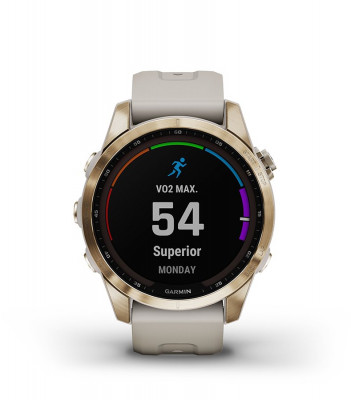 Garmin Fenix 7s Sapphire Solar Ciemnobrązowy tytan z szarym paskiem [010-02539-29] cecha