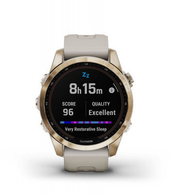 Zaleta Garmin Fenix 7s Sapphire Solar Tytanowo-szary z powłoką węglową (DLC) i z czarnym paskiem [010-02539-25]