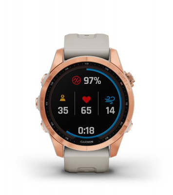 Cechy Garmin Fenix 7s Solar Niebieskoszary z czarnym paskiem [010-02539-13]