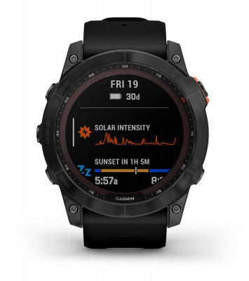 Atrybuty Garmin Fenix 7x Solar Niebieskoszary z czarnym paskiem [010-02541-01]