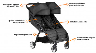 Funkcja Baby Jogger City Tour 2 Double